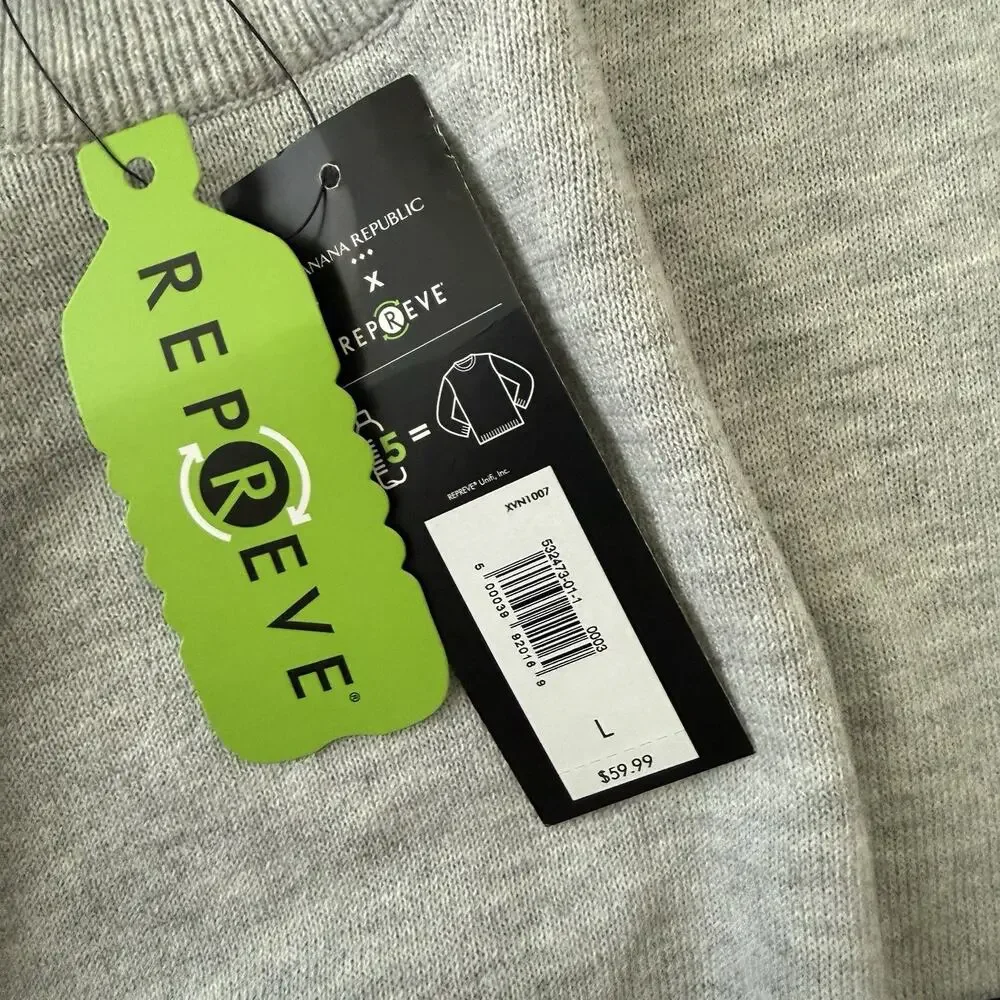 Banana Republic Eco Sweater Mens Large Beige Repreve Recycled Crewneck Pullover